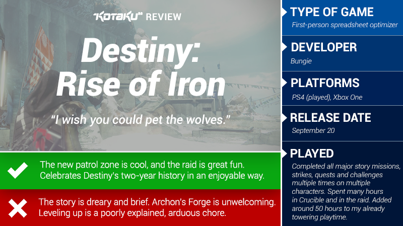 Illustration for article titled Destiny: Rise of Iron: The Kotaku Review